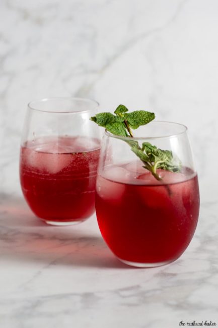 Pomegranate green tea mojitos are a Moroccan twist on a Cuban cocktail. The classic mint-and-lime drink gets an extra flavor twist from pomegranate and green tea.