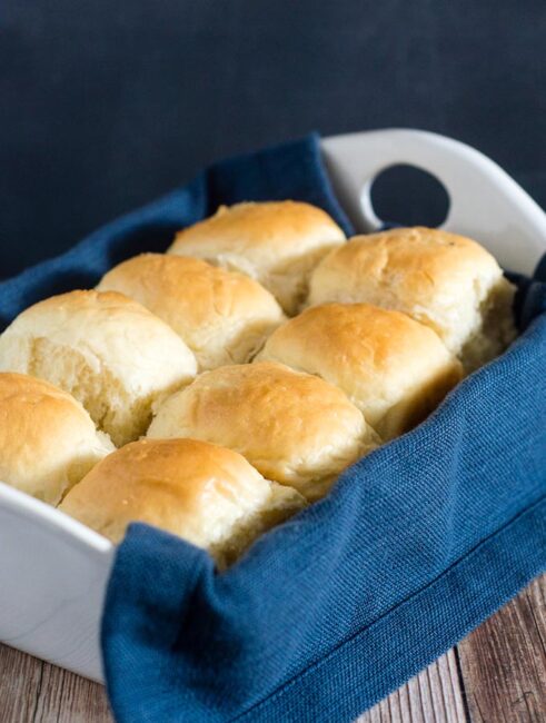 Fluffy potato rolls are soft, light and more flavorful than plain rolls. They stay soft for several days, so they're ideal for Thanksgiving. #SundaySupper