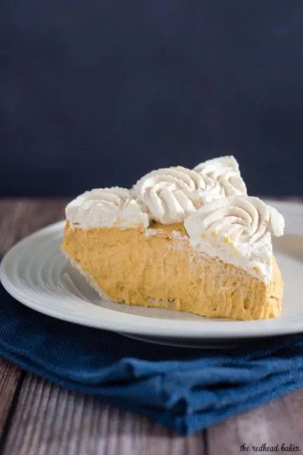 Pumpkin cream pie has all the flavor of classic pumpkin pie with a slightly different texture. It's topped with decadent salted caramel whipped cream.