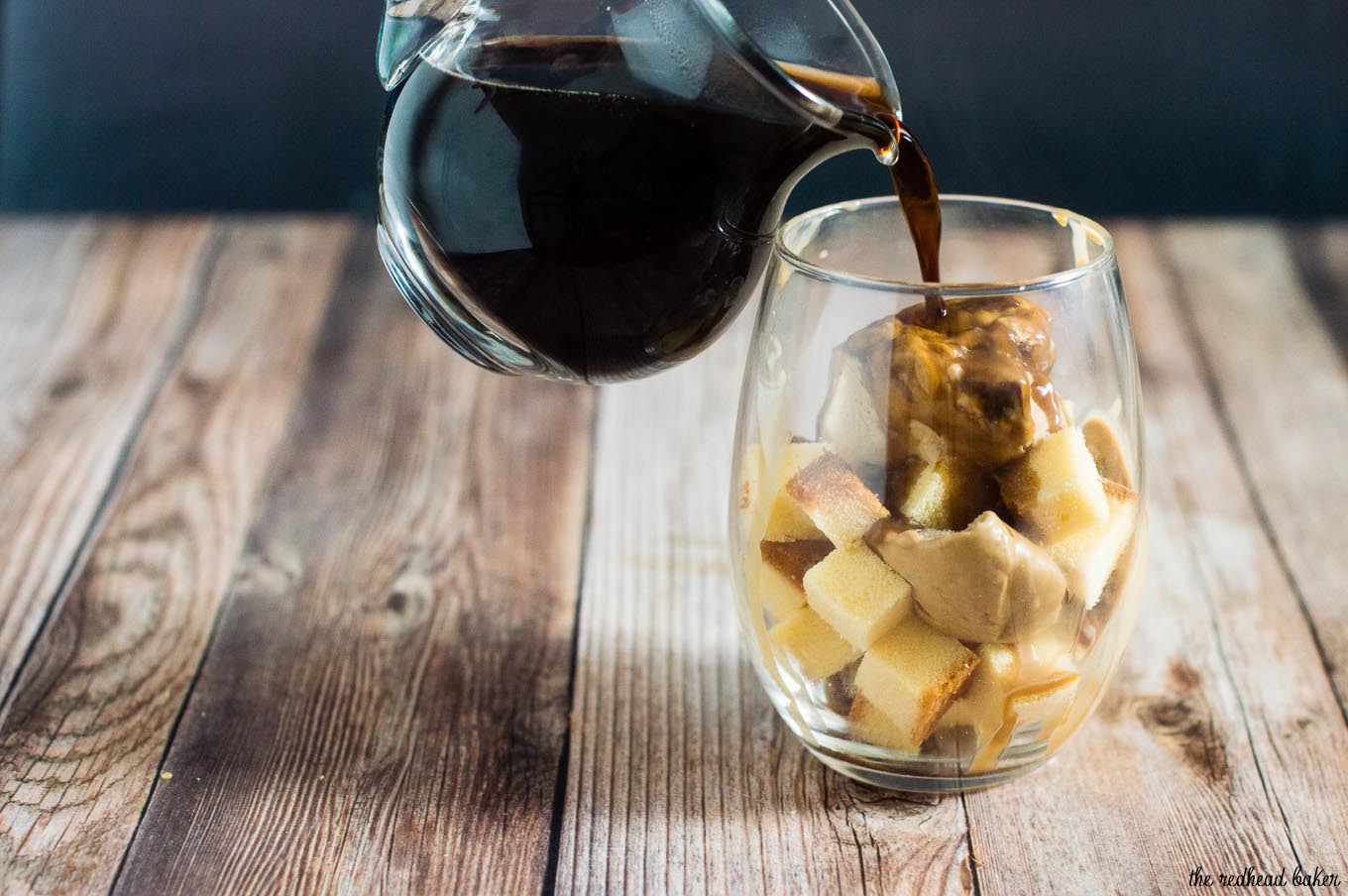 Salted Caramel Affogato Parfaits combine gelato, coffee and pound cake for a grown-up dessert with lots of different flavors and textures, perfect for any celebration.