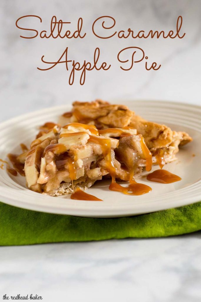 Salted Caramel Apple Pie holiday dessert by The Redhead Baker