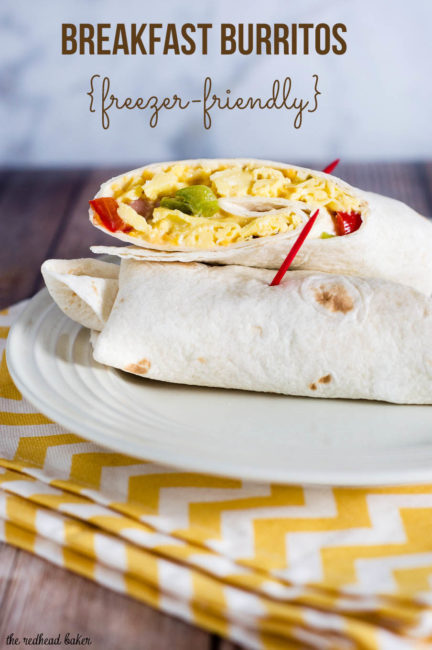 Customize these freezer-friendly egg and cheese breakfast burritos however you like. In the morning, just unwrap, reheat and go!