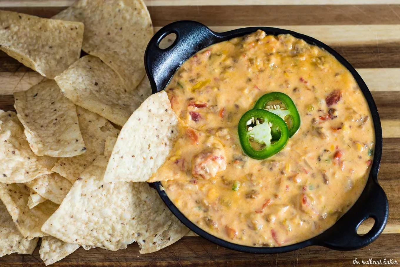 Chorizo Queso Dip {Party Appetizer} by The Redhead Baker