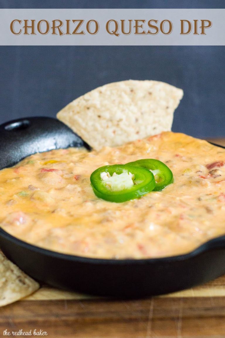 Chorizo Queso Dip {Party Appetizer} by The Redhead Baker