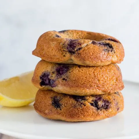 A new year often brings a resolution of eating healthier. I lightened up these blueberry lemon donuts so you can snack guilt-free!