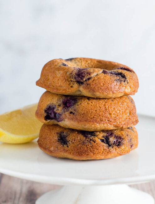 A new year often brings a resolution of eating healthier. I lightened up these blueberry lemon donuts so you can snack guilt-free!
