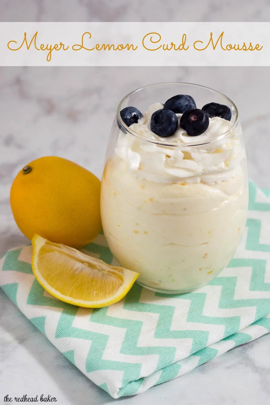 Meyer lemon mousse topped with fresh berries combines the curd of tangy-sweet meyer lemons with whipped cream for a flavorful, light dessert. #ProgressiveEats