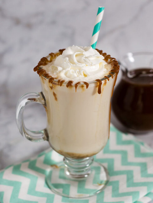 Cold winter day? Warm up with a salted caramel steamer -- warmed milk flavored with homemade salted caramel sauce. Kids and adults alike will love it!