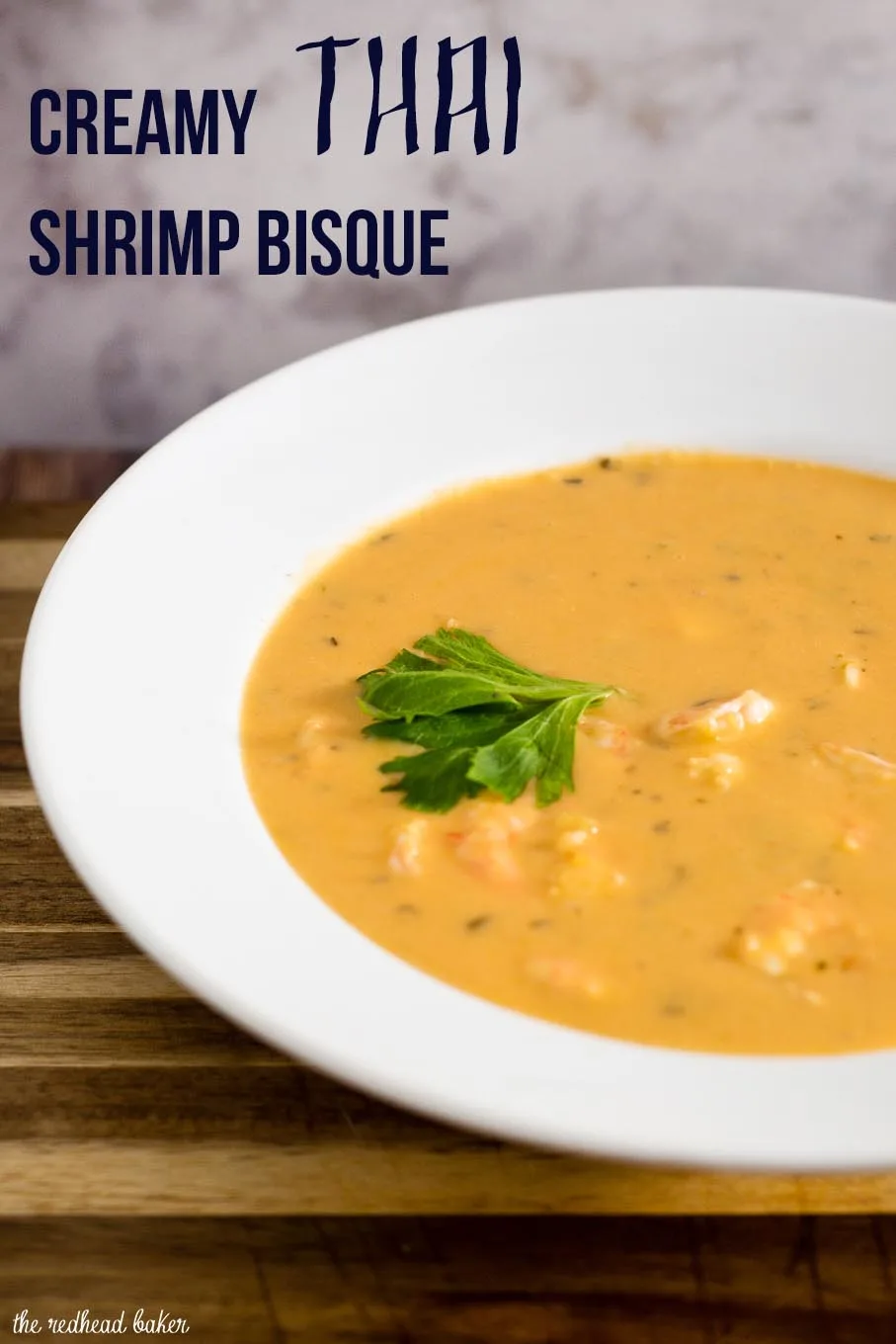 Thai shrimp bisque is a thick, creamy soup without the cream! This soup has so much complex flavor, you don't even realize it's healthy!