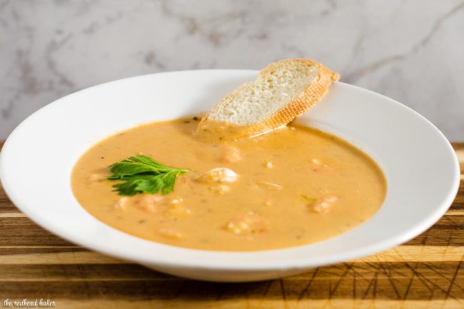 Thai shrimp bisque is a thick, creamy soup without the cream! This soup has so much complex flavor, you don't even realize it's healthy!