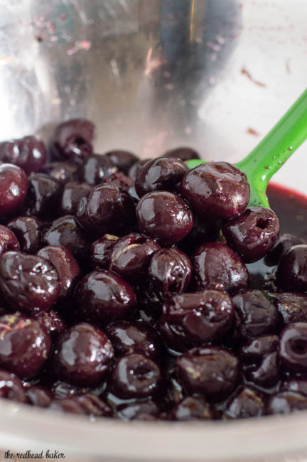 We're celebrating Pi{e} Day! Drunken cherry vanilla pie combines cherries, vanilla bean, and brandy in a flaky pie crust.