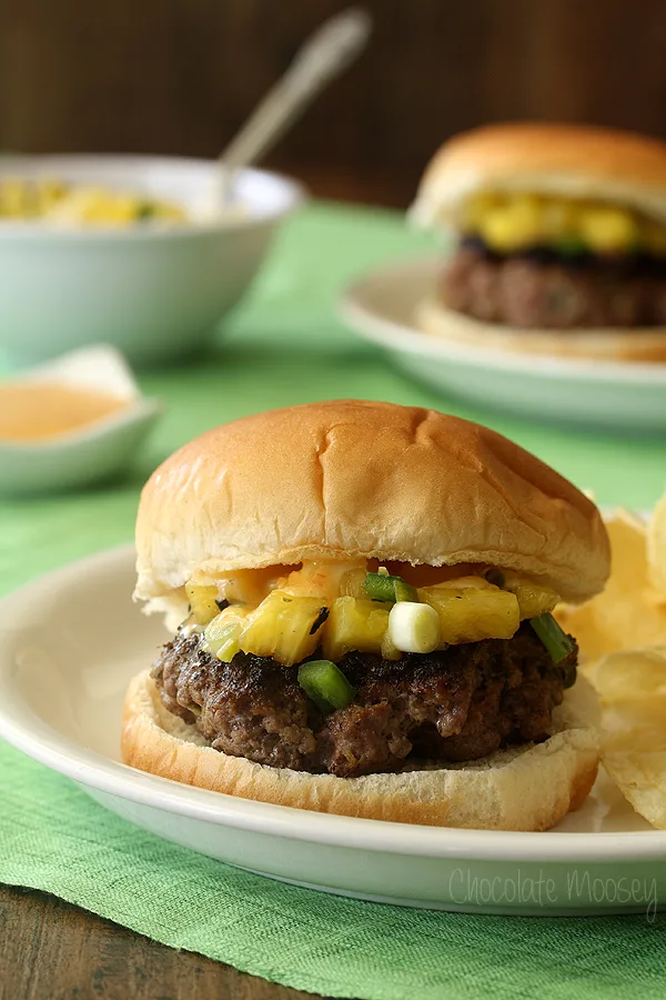 Sweet Chili and Pineapple Thai Burgers by Chocolate Moosey
