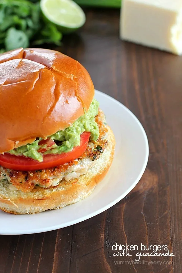 Guacamole Chicken Burgers by Yummy Healthy Easy