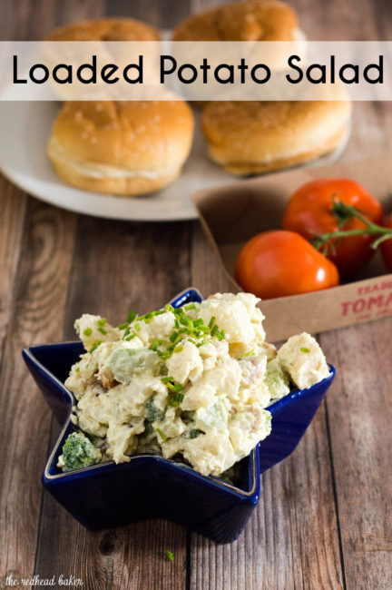 This isn't your mom's potato salad. It's loaded potato salad, with bacon, broccoli and cheddar — all the best parts of a loaded baked potato in a cool summer side dish. #ProgressiveEats