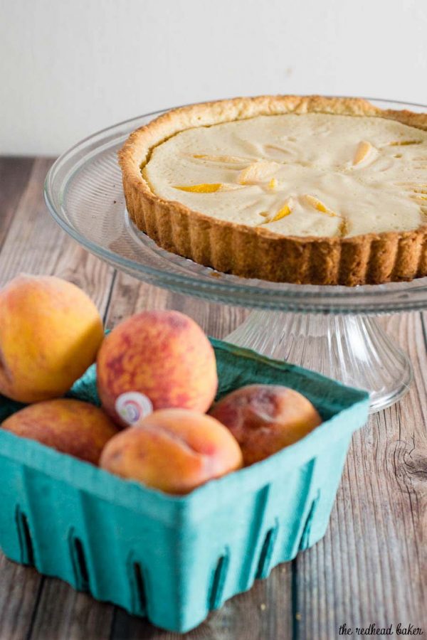 Peach Custard Tart Recipe by The Redhead Baker