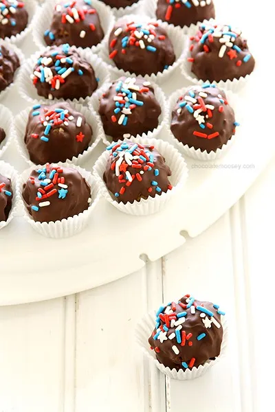 Peanut Butter Rice Crispy Treat Truffles by Chocolate Moosey
