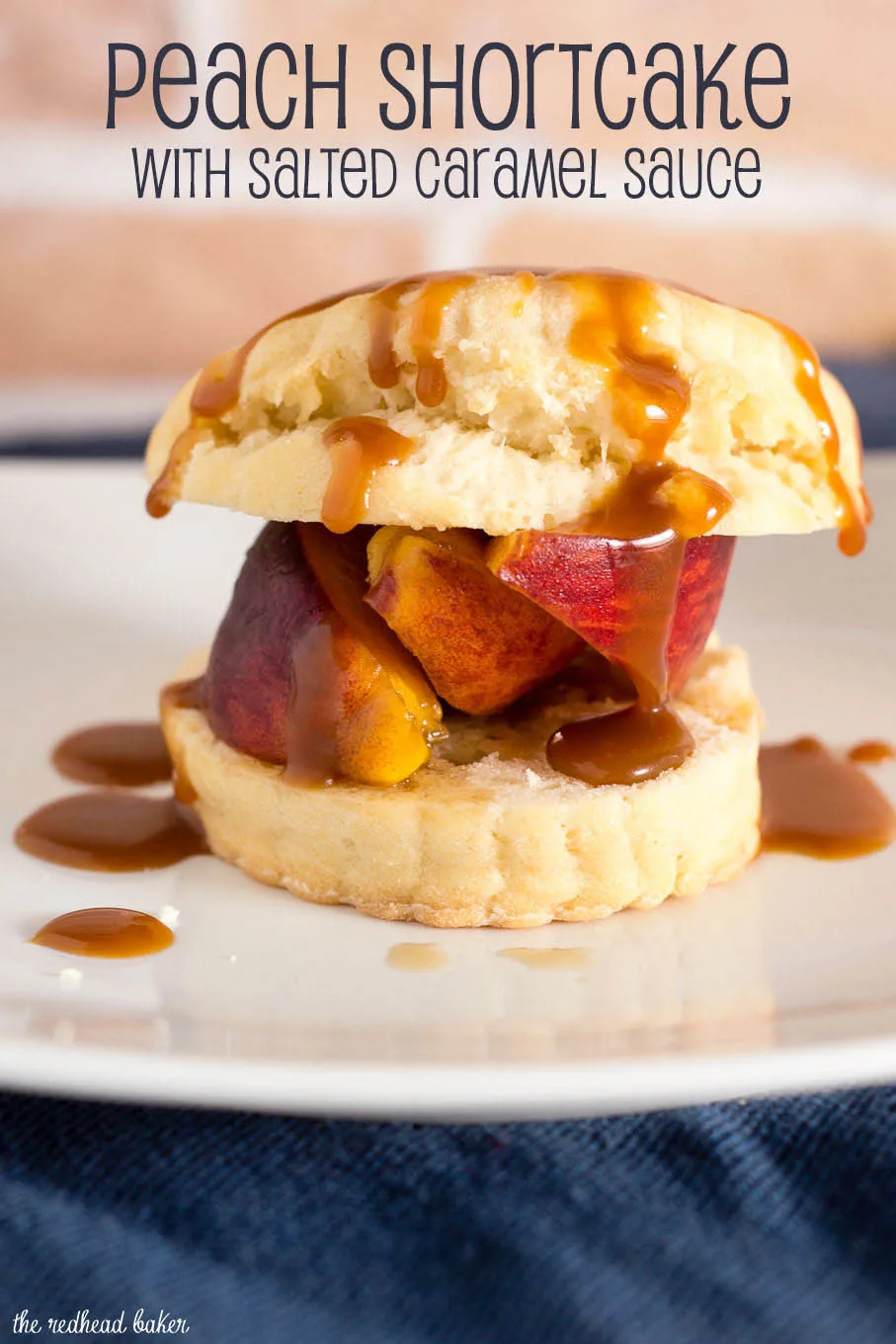 Like the classic strawberry version, peach shortcake combines a sweet biscuit with brandied brown-sugar peaches, and is topped off with a drizzle of salted caramel sauce. #CookoutWeek