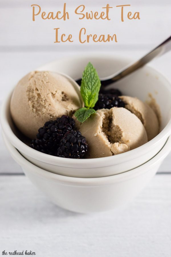 Summer Peach Sweet Tea Ice Cream by The Redhead Baker