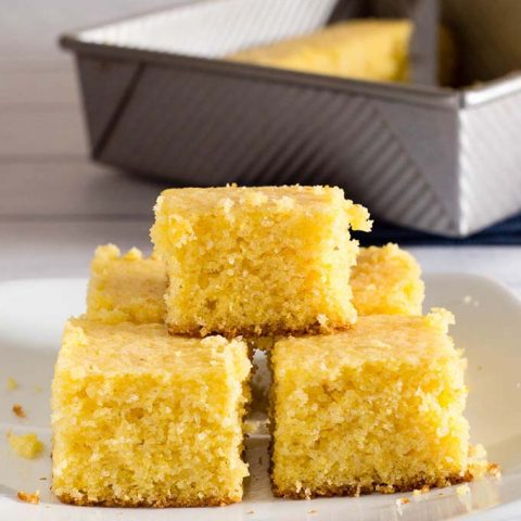 Sweet cornbread is a classic cookout side dish. This recipe is buttery and moist, all that's needed is a drizzle of honey! #CookoutWeek