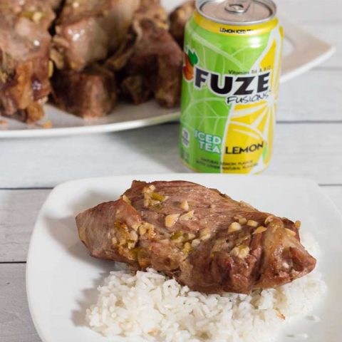 Nothing says summer more than pork ribs marinated in Hawaiian flavors like pineapple juice, soy sauce and ginger. This recipe will easily feeds the crowd at your next summer get-together. #SummerRefreshment #Peapod