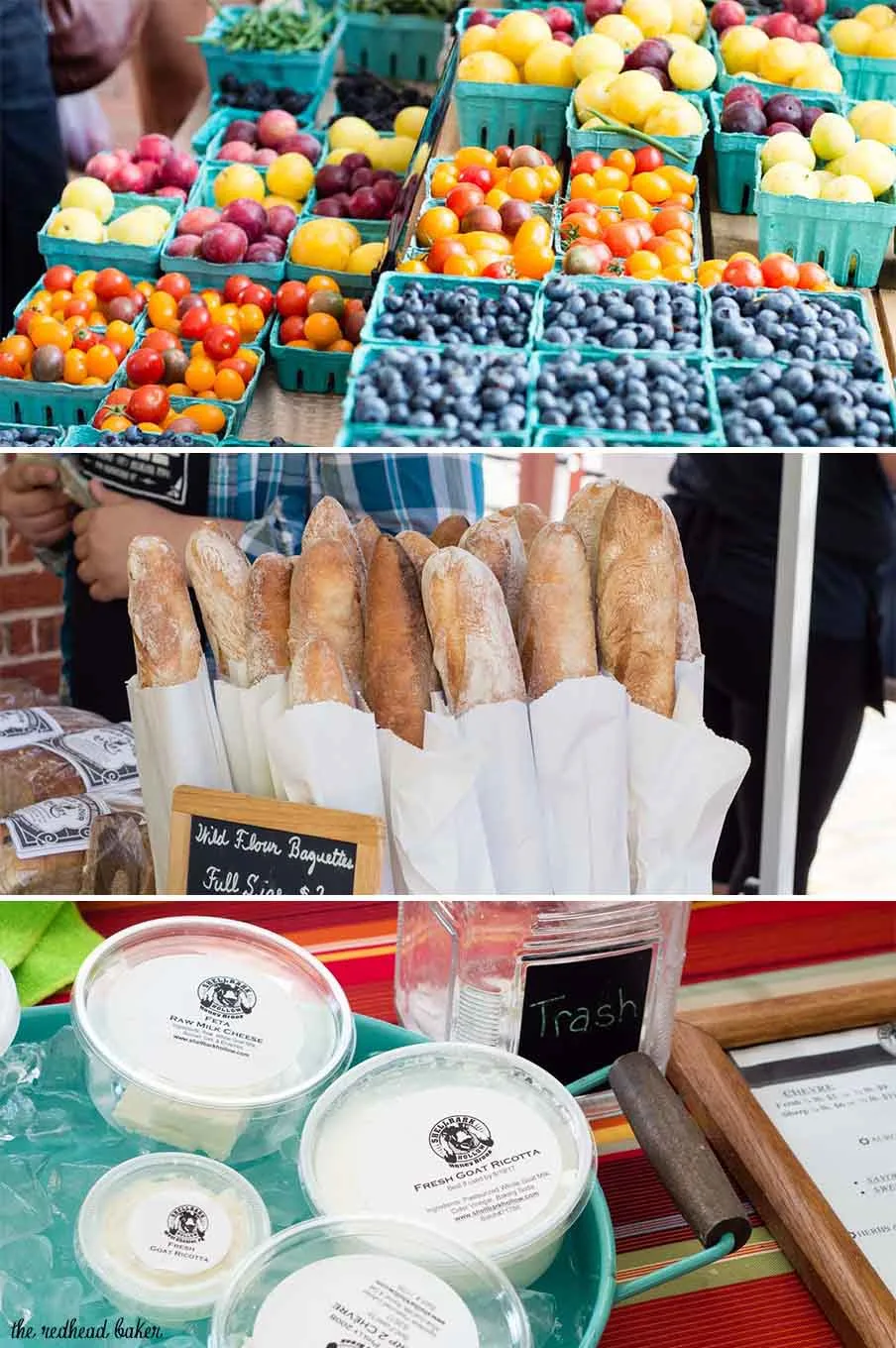 Bruschetta with marinated tomatoes and ricotta is an easy appetizer that epitomizes summer. Using multicolored cherry tomatoes adds visual interest. #FarmersMarketWeek” width=