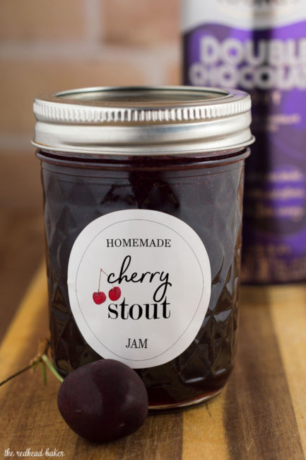 Cherry stout jam combines fresh farmers market cherries and chocolate stout beer for a rich, delicious jam that lets you enjoy a taste of summer all year long! 