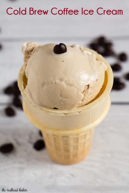 Smooth-flavored cold brew coffee makes a rich, creamy ice cream. Cold brew coffee ice cream is delicious on its own, or with a sprinkle of shaved chocolate.