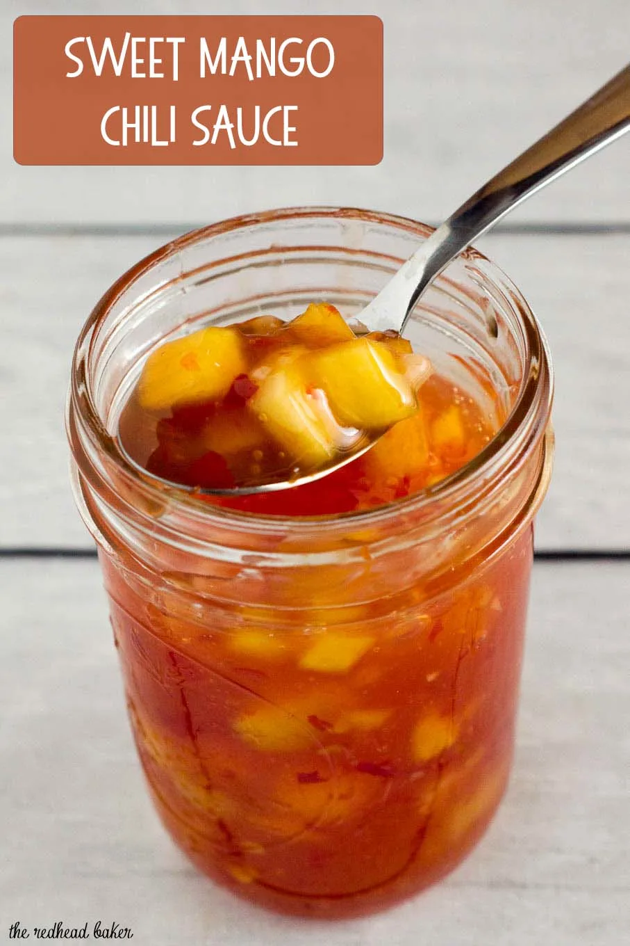 This sticky, sweet mango chili sauce is easy to make and so addictive! Use it to dip shrimp, chicken or fresh spring rolls. 