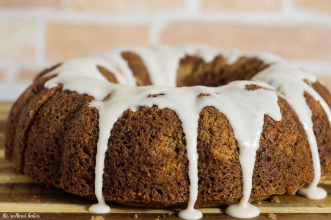 Flavorful vanilla bean bourbon plum bundt cake is flavored with plums mascerated in bourbon and sugar — it's the perfect way to end summer! #ProgressiveEats