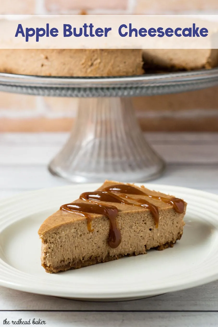 If you're looking for the perfect fall dessert, you need to try than this apple butter cheesecake with spiced apple filling. #AppleWeek