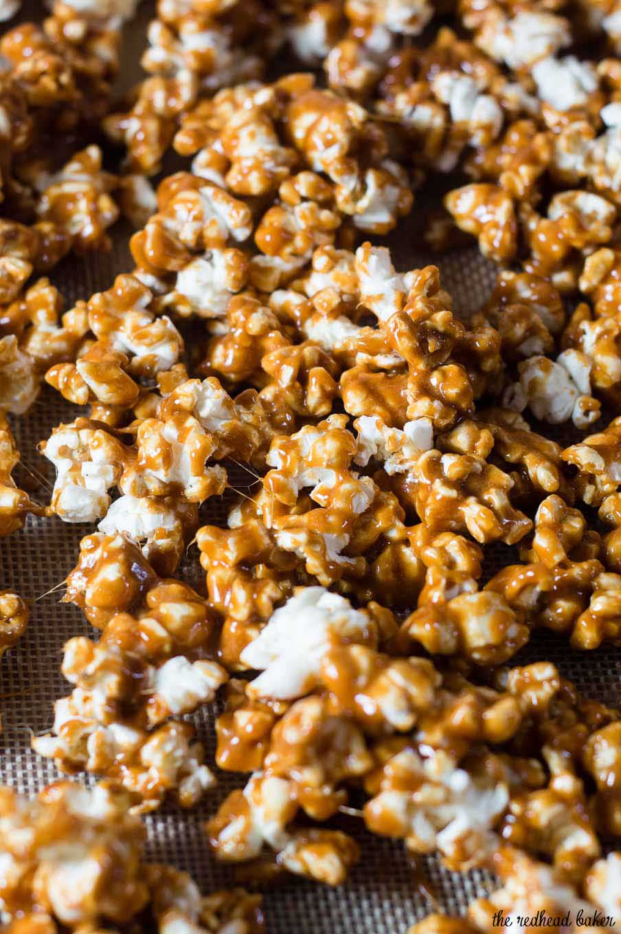 It's so easy to make your own buttery sweet caramel corn at home! This oldie-but-goodie snack will be a hit at any party. 