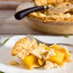 One slice of this mango peach pie is a tropical treat! Chunks of fresh fruit are lightly spiced with cinnamon, ginger and nutmeg. #OXOGoodCookies #BakeADifference