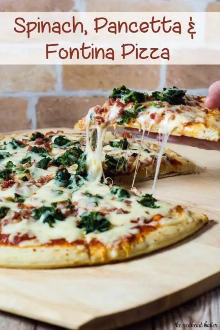 October is National Pizza Month, but this spinach, pancetta and fontina pizza can be enjoyed all year round.&nbsp;