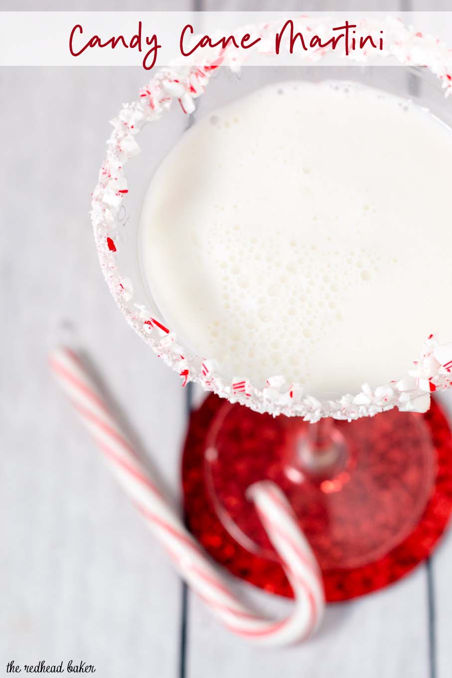 It doesn't get more festive than a candy cane martini for the holidays! Shake up a batch of this creamy cocktail for your holiday party. #ProgressiveEats