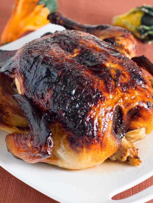 Cider-sage brined turkey has delicious fall flavor, making it the perfect Thanksgiving bird. The brine ensures the turkey stays moist, and sage compound butter crisps the skin. 