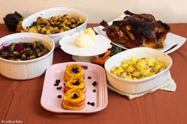 Roasted brussels sprouts are tender and sweet, and tossing them with a cranberry brown butter sauce adds a savory-sweet flavor.