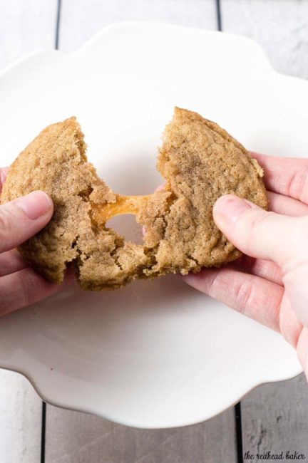 What's better than snickerdoodles? Snickerdoodles with a caramel center! Add a few flakes of sea salt for even more delicious flavor.  #ChristmasCookies