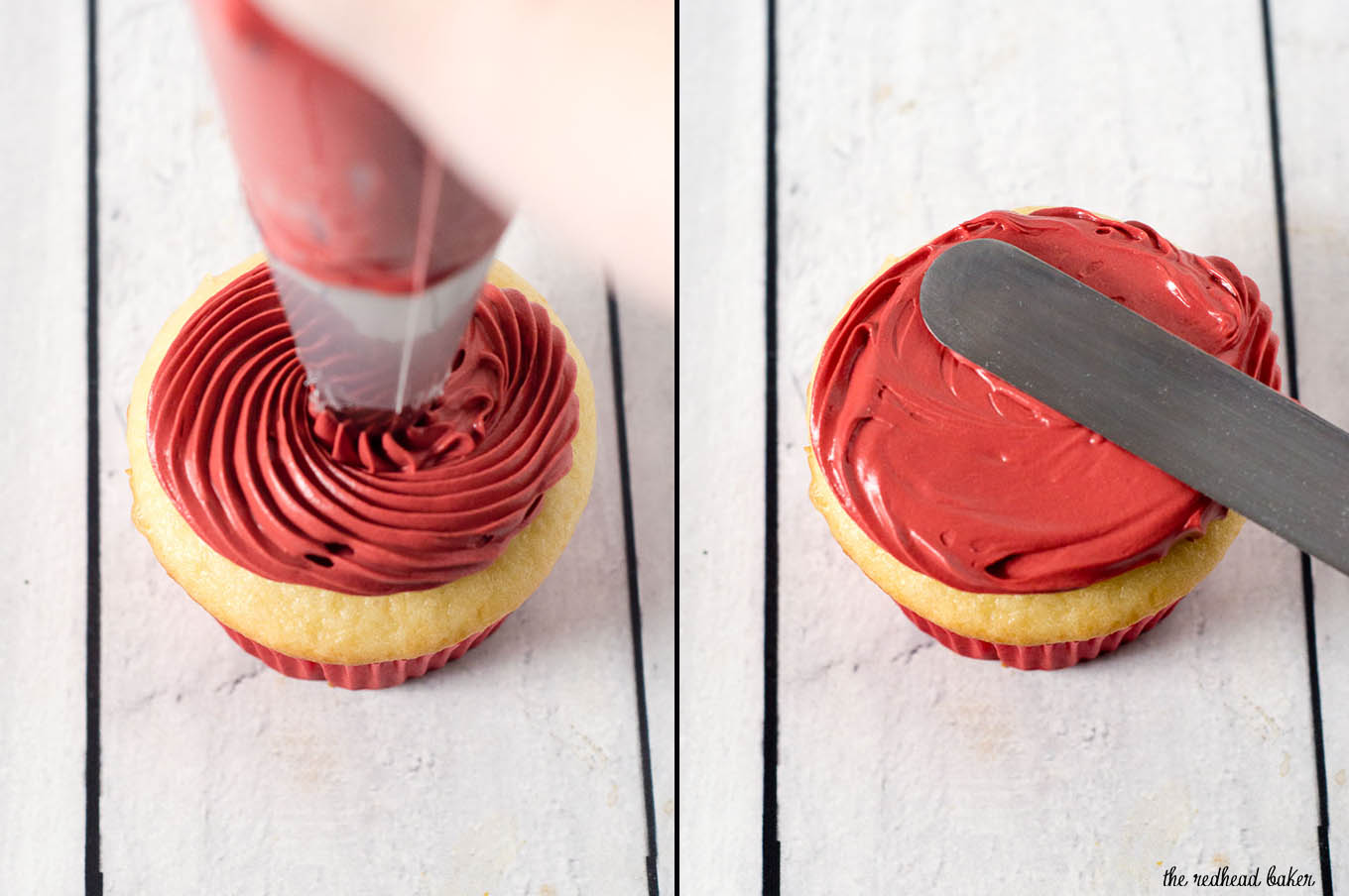 Use this tutorial to learn how to make Santa Claus Cupcakes! These easy cupcakes are a festive addition to any Christmas party or dinner. #NationalCupcakeDay