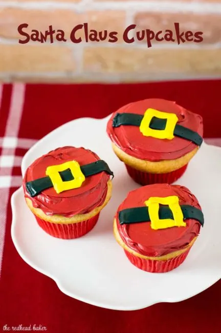 Use this tutorial to learn how to make Santa Claus Cupcakes! These easy cupcakes are a festive addition to any Christmas party or dinner.&nbsp;#NationalCupcakeDay