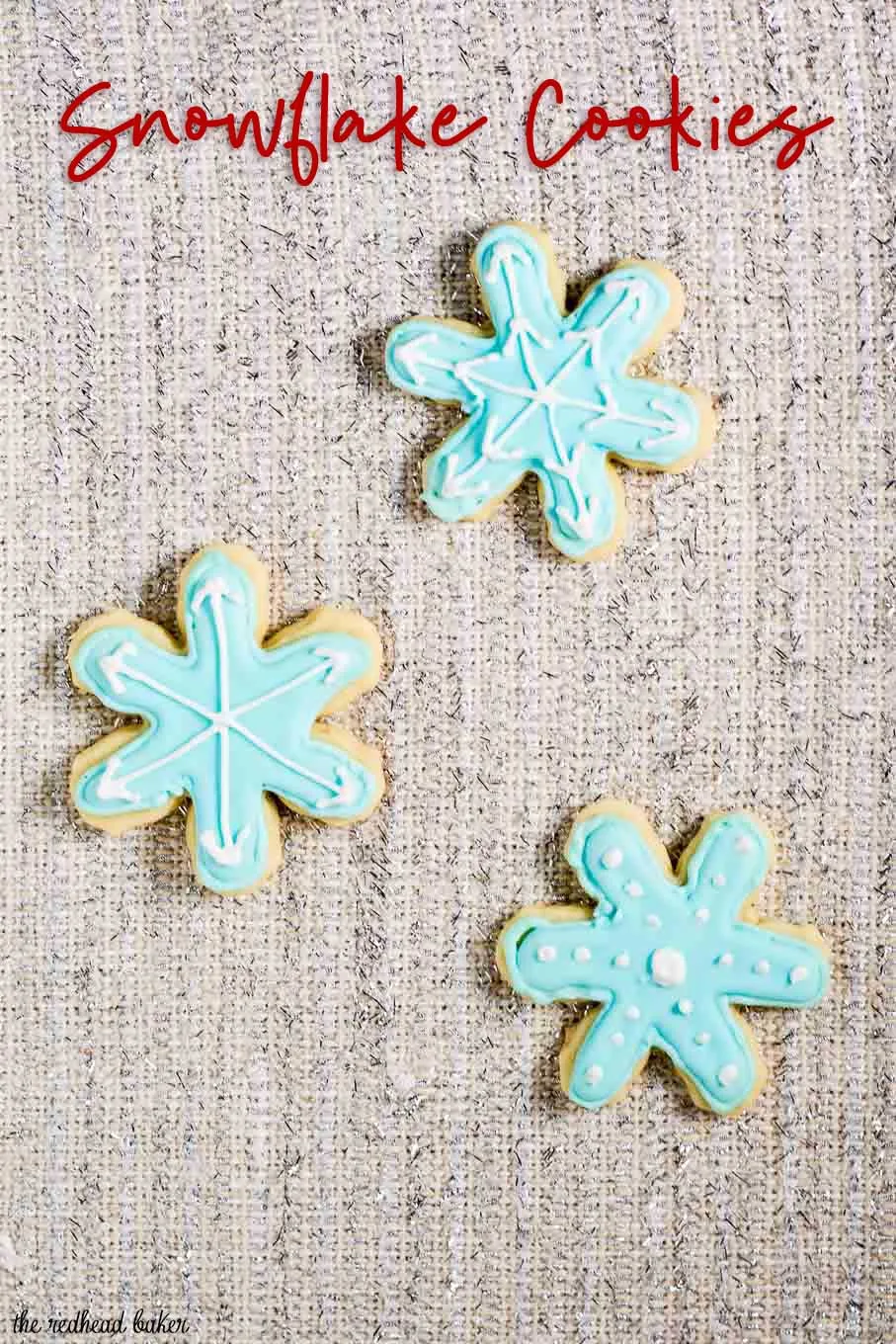 Let it snow with these adorable snowflake cookies! Perfect for any winter party, decorate each in a unique pattern, just like real snowflakes!  #ChristmasCookies