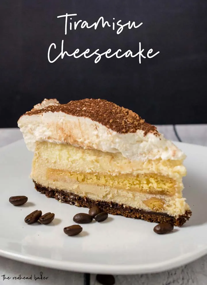 A slice of tiramisu cheesecake