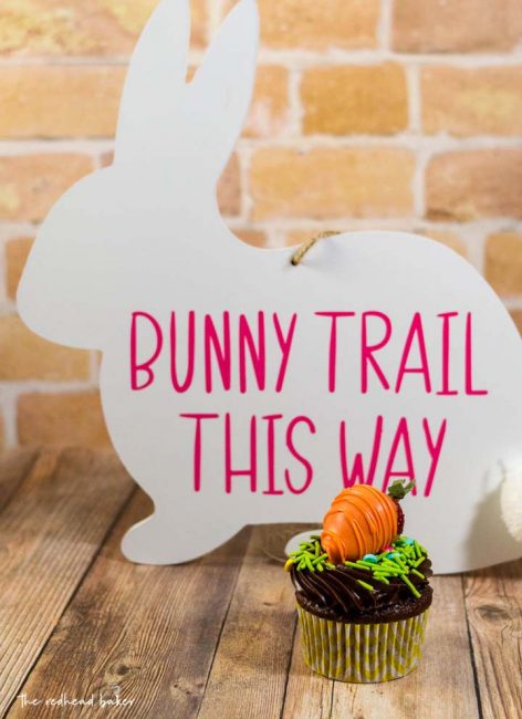 The Easter Bunny will surely stop at your house if you make these adorable Carrot Patch Chocolate Cupcakes, topped with strawberries coated in orange-colored vanilla candy coating.