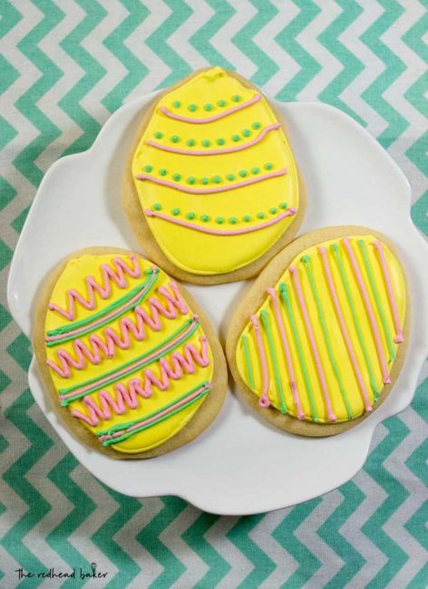 These Easter Egg Sugar Cookies are an adorable treat that you can display in your basket or on your table.