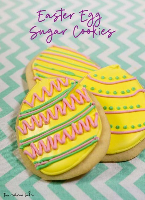 These Easter Egg Sugar Cookies are an adorable treat that you can display in your basket or on your table.