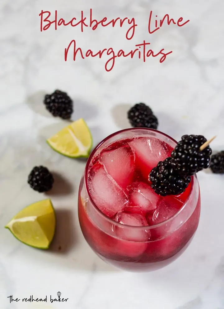 Blackberry lime margaritas have a vibrant color and delicious flavor. Adding lime zest to the simple syrup ensures that the blackberry doesn't overpower the drink's flavor. 