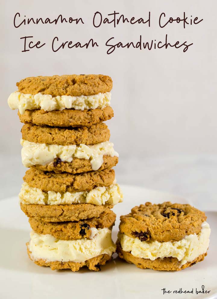 Cinnamon oatmeal cookie ice cream sandwiches pair homemade cinnamon ice cream between two soft oatmeal raisin cookies. You won't find this combination in your grocer's freezer! #ProgressiveEats