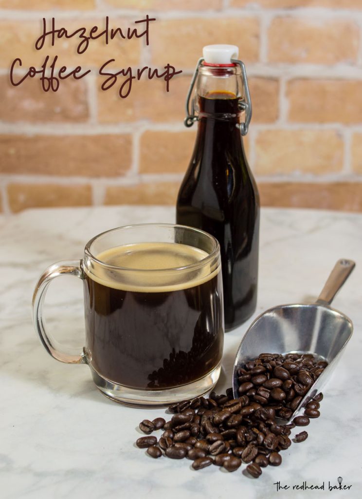 It's so easy to make your own delicious hazelnut coffee syrup at home! It only takes three ingredients and a few minutes.