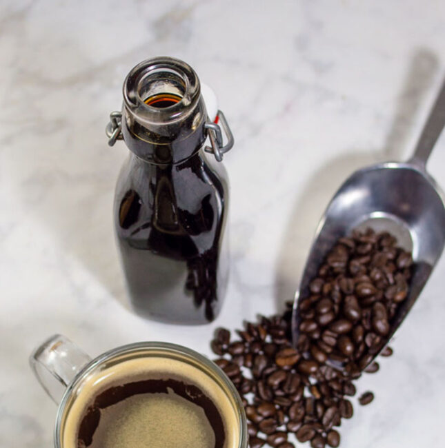 It's so easy to make your own delicious hazelnut coffee syrup at home! It only takes three ingredients and a few minutes.