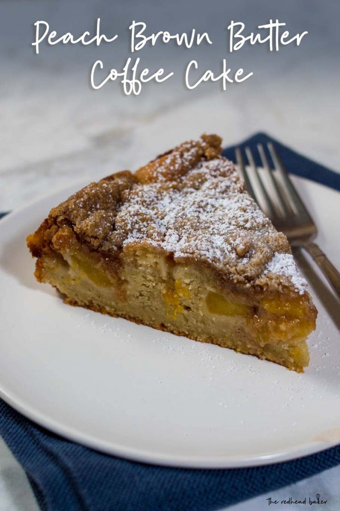 Peach Brown Butter Coffee Cake Recipe by The Redhead Baker