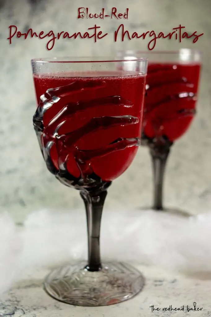 Two glasses of pomegranate margaritas